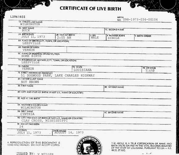 Certificate Of Live Birth
